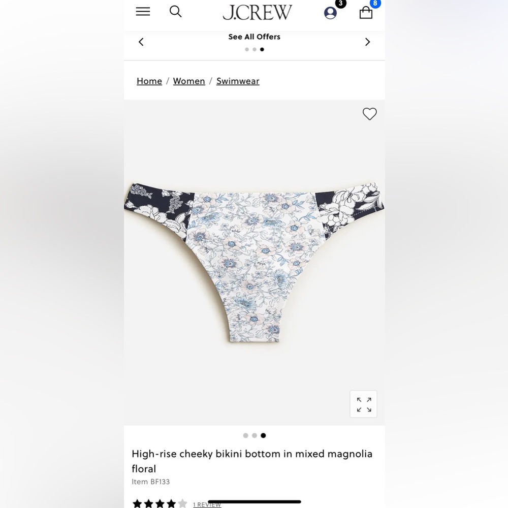 New with tags JCrew high rise cheeky swim bottom